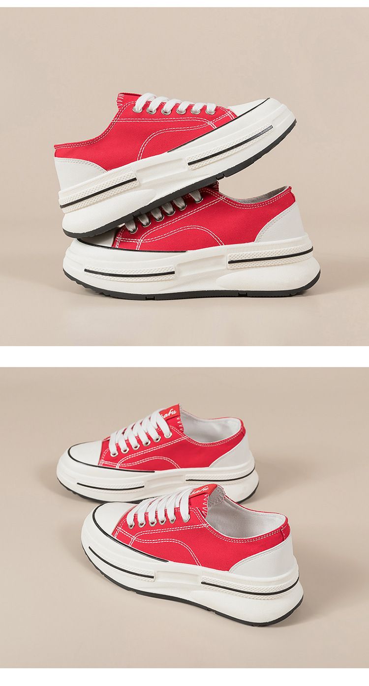 Women’s Shoes Thick Soled Canvas Shoes Women's Shoes Spring And Summer New Board Shoes Ins Versatile Trend Korean Version Of Casual White Shoes Single_voghion.com