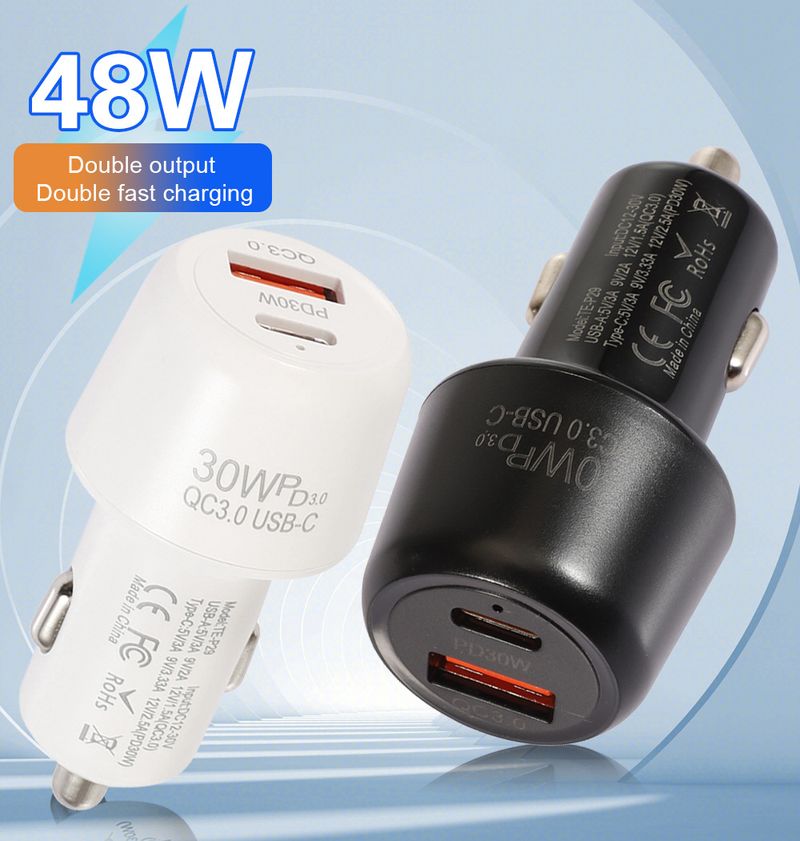 Caricabatterie per auto Music Festival 48W USD+PD da uno a due con ricarica super veloce_voghion.com
