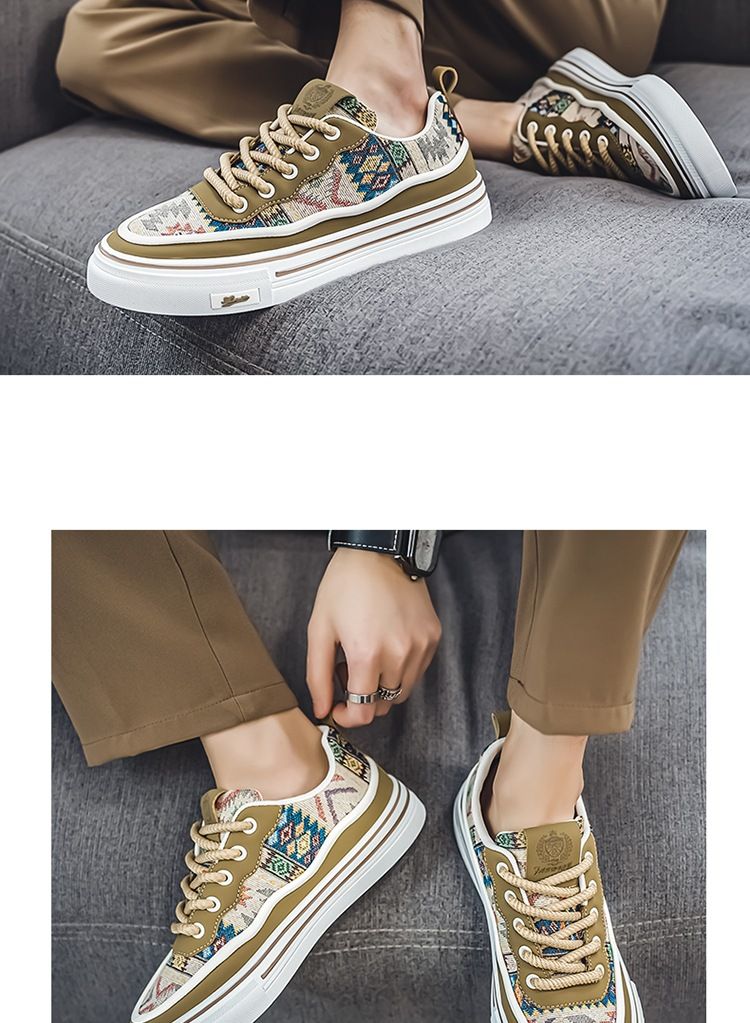 New Summer 2024 Breathable Canvas Men's Fashion Printed Student Korean Edition Trendy Casual Versatile Board Shoes Men_voghion.com