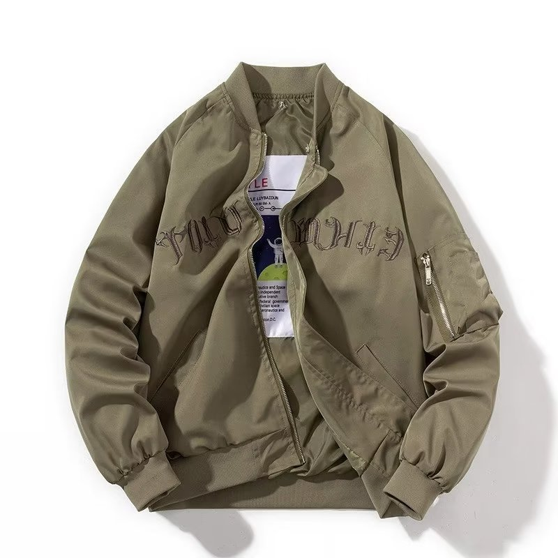 Man's clothing Hipster bomber Jacket Men's fashion embroidered cotton-padded baseball jacket Loose casual couple coat_voghion.com