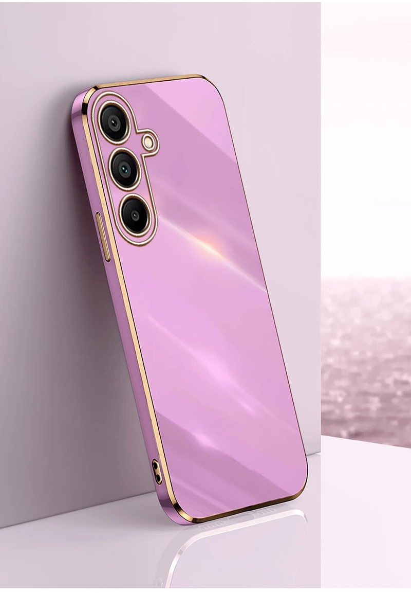 Fir Samsung Galaxy A15 4G Hülle Plating Soft Straight Edge Square Bumper Samsung A05s A05 A25 A35 A55 5G Stossfest Hülle_voghion.com