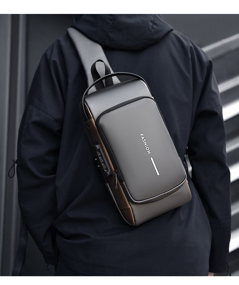 Men's Lightweight Crossbody Sling Bag - Waterproof Nylon Chest Bag For Travel, Gym & Daily Use, Large Capacity With Adjustable Strap_voghion.com