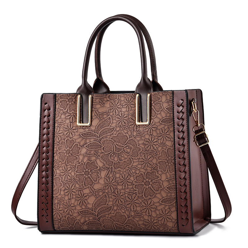 Middle-aged mother messenger bag 2024 new simple temperament shoulder soft leather bag_voghion.com