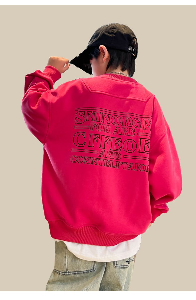 Trendy brand 2024 autumn new product letter embroidered boys' long sleeved Korean version children's hoodie trendy cool_voghion.com