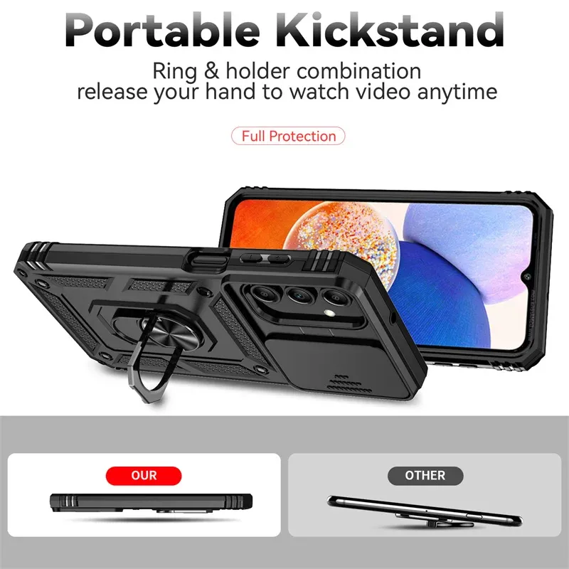 Coque de protection militaire pour Samsung Galaxy A16, A06, A15, A25, A35, A55 5G, S24FE, avec anneau de support_voghion.com