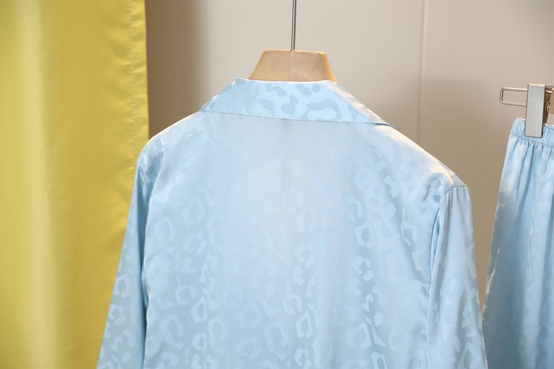 Dames nachtkleding pyjama's lente en herfst ijs zijde lange mouwen hoogwaardige zijde veren luxe huiskleding_voghion.com