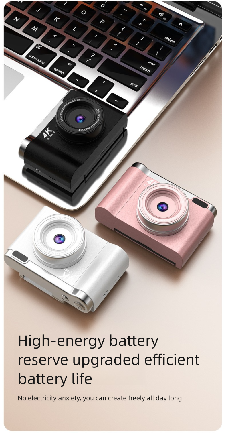 Caméra numérique CCD Campus Flip HD portable pour étudiants, mini-caméra compacte d'entrée de gamme pour femmes_voghion.com