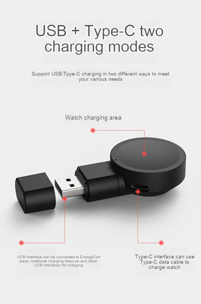 Samsung galaxy watch6/5/4 Watch charger active2 USB Mini portable charging stand_voghion.com