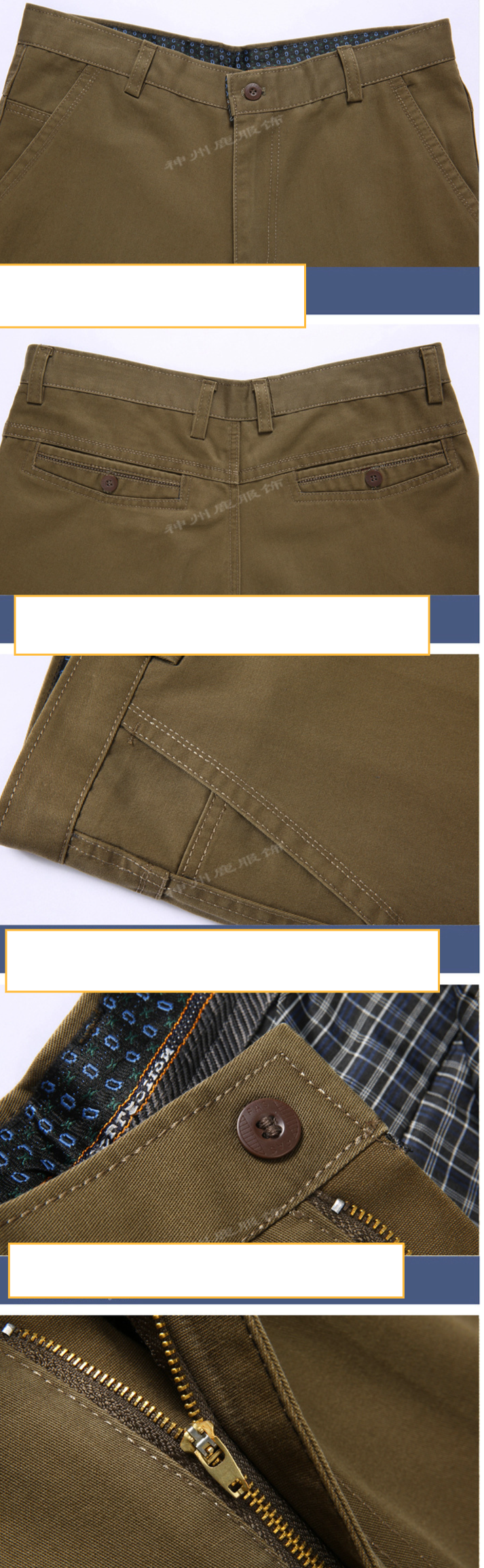 Vente en gros de vêtements pour hommes, pantalons décontractés en pur coton pour hommes d'âge moyen et âgés, vêtements de travail amples et droits, pantalons longs pour papa_voghion.com