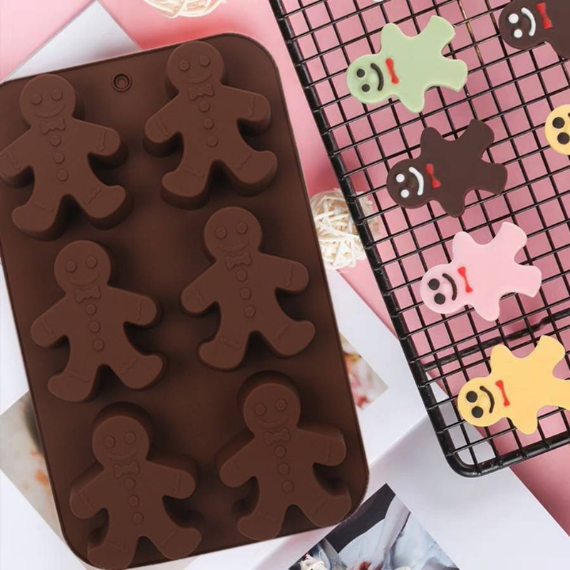 1 moule en pain d'épice de Noël pour bonhomme en pain d'épice, moule à pâtisserie, biscuits au chocolat, moule à pudding, moule à gâteau, moule à glaçons, moule à bougie en tissu DIY_voghion.com