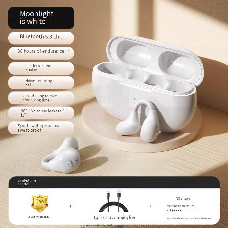 Bluetooth Headphones Bluetooth Headset Long Battery Life Wireless Sports Ear Hook Style Without Sound Leakage Huaqiangbei Ear Clip Style Personality_voghion.com