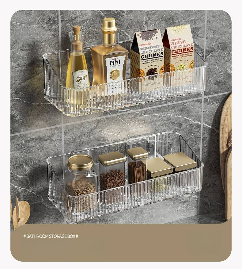 Roestvrije badkamerorganizerplank - Wandmontage zonder boren met afvoergaten voor douche, toiletartikelen en cosmetica_voghion.com