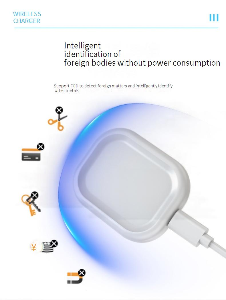 Wireless Charger, Qi-Certified Fast Charging Pad, White Minimalist Design, Compatible With IPhone & Qi-Enabled Devices_voghion.com