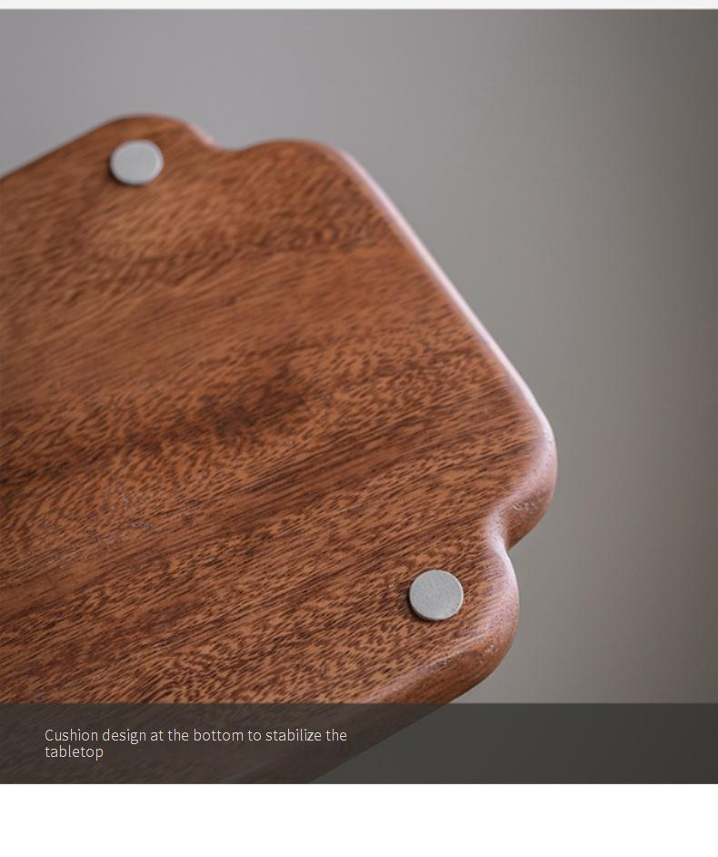 Ensemble de plateaux de service à thé en bois de noyer – Élégant ensemble de style chinois multi-tailles et formes pour la cérémonie du thé, les desserts et les collations_voghion.com