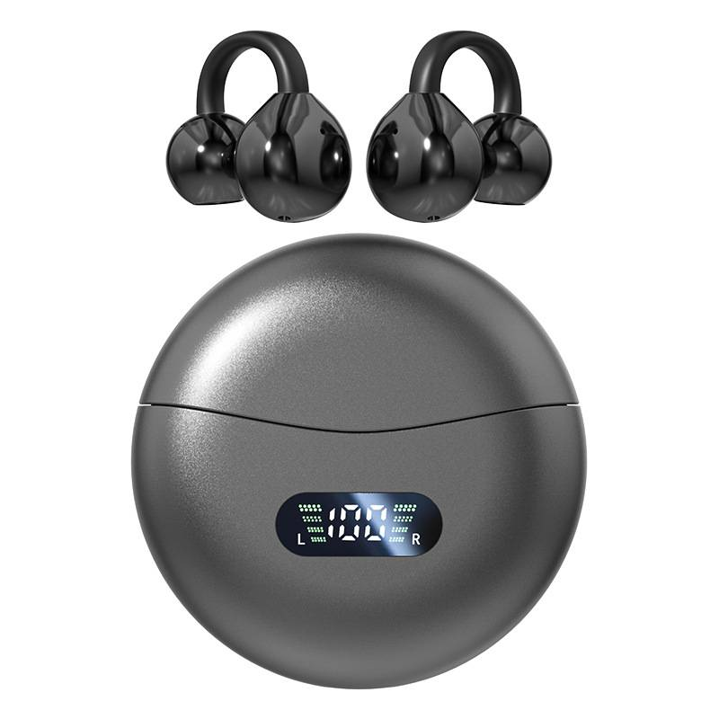 Open-Ear Bluetooth Earbuds, Wireless Clip-On Earphones With Hybrid Bone Conduction, 8H Playtime, Hi-Fi Stereo Sound, IPX5 Waterproof, Noise Reduction_voghion.com