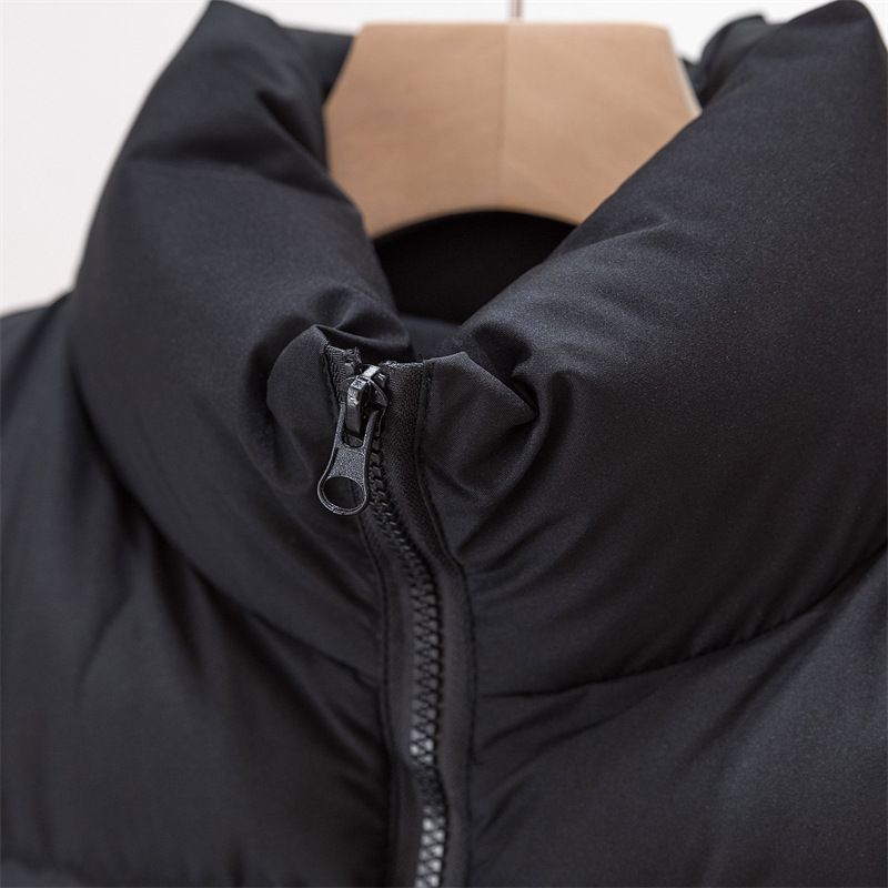 Gilet matelassé sans manches pour femme - Col montant, manteau d'hiver chaud et épais aux couleurs tendance_voghion.com