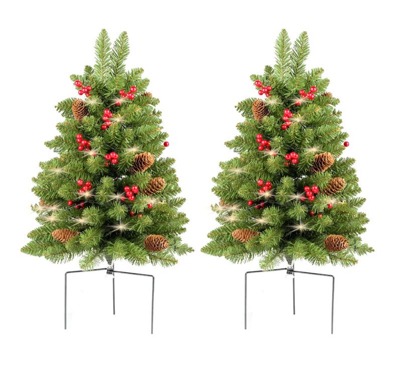 Paletto luminoso per albero di Natale in PVC da 76 cm per decorazioni da giardino, spiaggia e cortile – Decorazione festiva con luci colorate_voghion.com