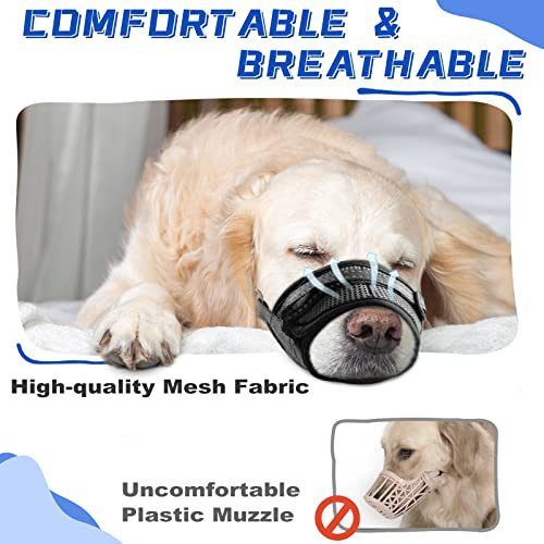 New Product Dog Soft Breathable Mesh Suitable For Small Medium Large Dogs Adjustable Muzzle_voghion.com