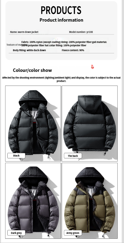 Giacca invernale da uomo con cappuccio, antivento, calda e alla moda, imbottita, per esterni, per ragazzi_voghion.com