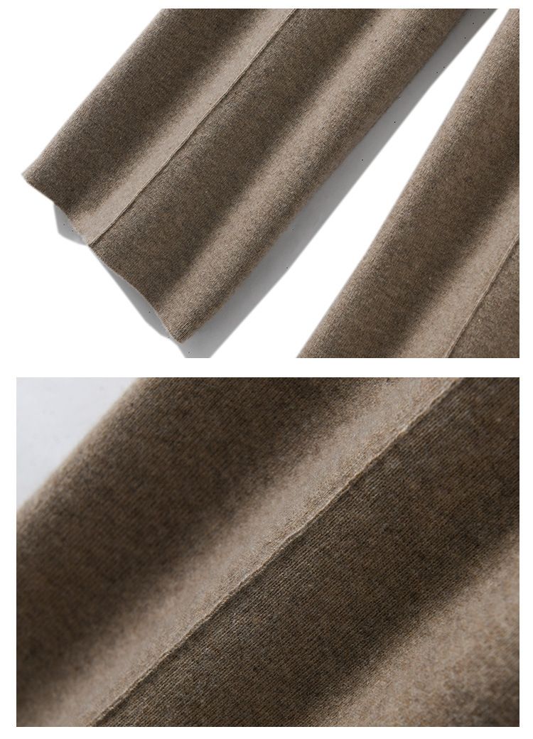 K New High-waisted Women's Korean-style Warm Knitted Wide-leg Straight Trousers; Women's Solid Color Loose Wide-leg Trousers_voghion.com
