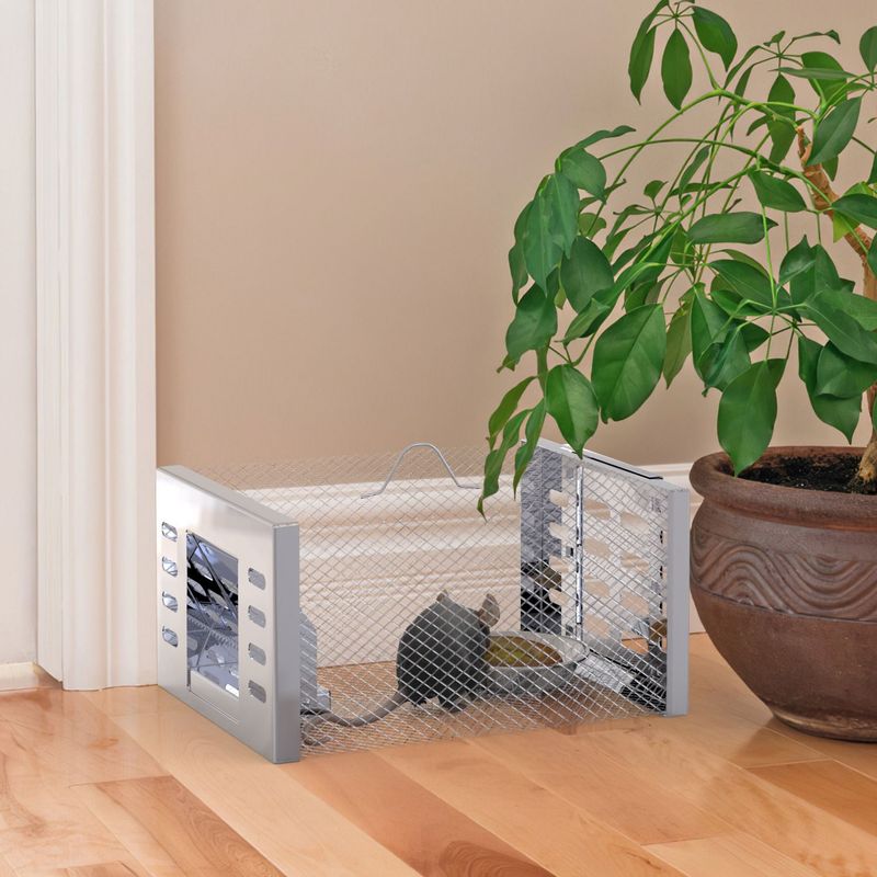 2Pcs Humane Rat Trap Catch And Release Live Mouse Cage Traps With Automatic Continuous Cycle Trapping For Chipmunk Rodent Mouse Small Animals_voghion.com
