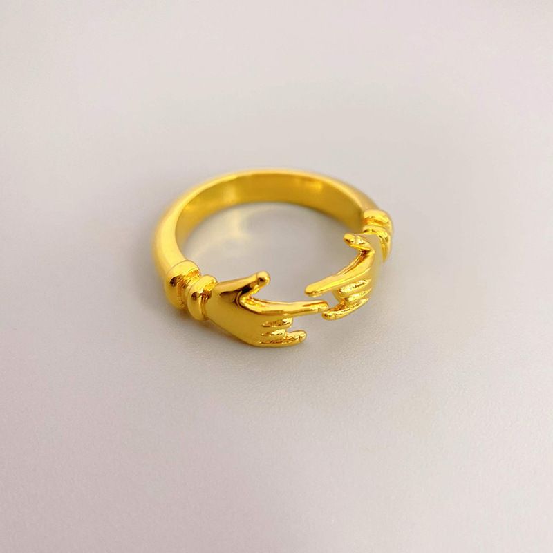 New Adjustable Brass Plated Genuine Gold Personalized Fashion With Female Small Hand Styling Finger Ring_voghion.com