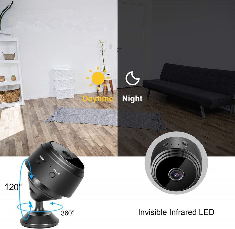 Wireless Security Camera - 360° Panoramic View 2K HD Night Vision Smart Motion Detection IP66 Weatherproof_voghion.com