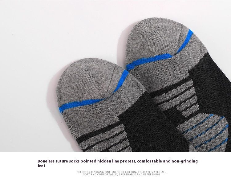 Dva trápení Pánské lyžování Venkovní teplý ručník Spodní tlustý sportovní pot absorbující dlouhá trubice bavlněná ponožka_voghion.com