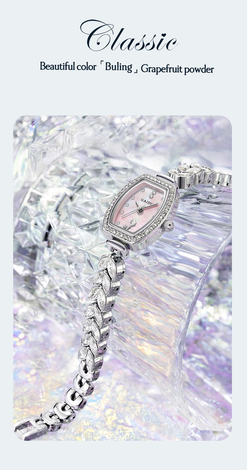 Elegante orologio da donna ispirato alle sirene con dettagli interamente in diamanti, orologio da polso al quarzo impermeabile a forma di barile, orologio con bracciale elegante e delicato_voghion.com