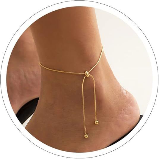 Cavigliera da spiaggia regolabile con catena per piedi alla moda, con cinturino in pelle di serpente, perline a forma di cuore con strass_voghion.com