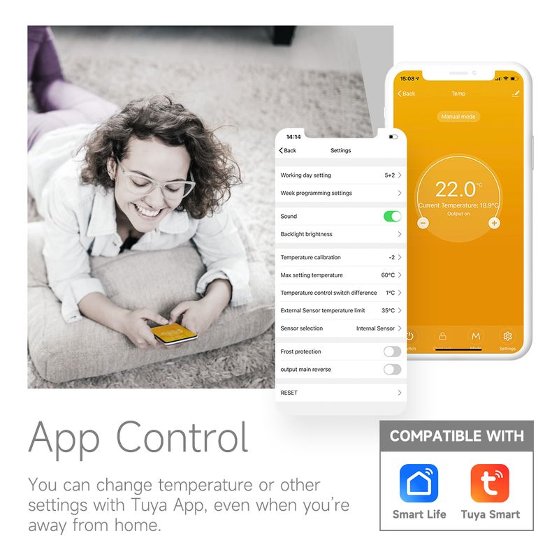 Thermostat WIFI Beok Tuya Smart Home Chauffage électrique Chaudière à gaz Chaudière à gaz Contrôleur de température LED numérique Alice_voghion.com