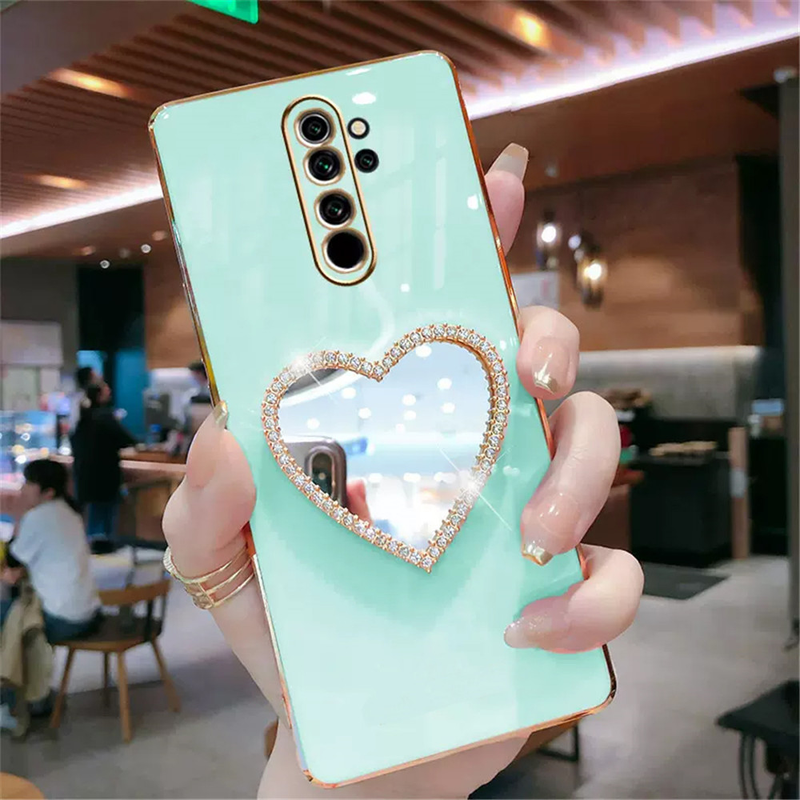 Note12S Love Heart Mirror Plating Phone Case For Xiaomi Redmi Note 12 Plus 12S 12Pro A1 12C POCO F5 X5 Pro 12T 13_voghion.com