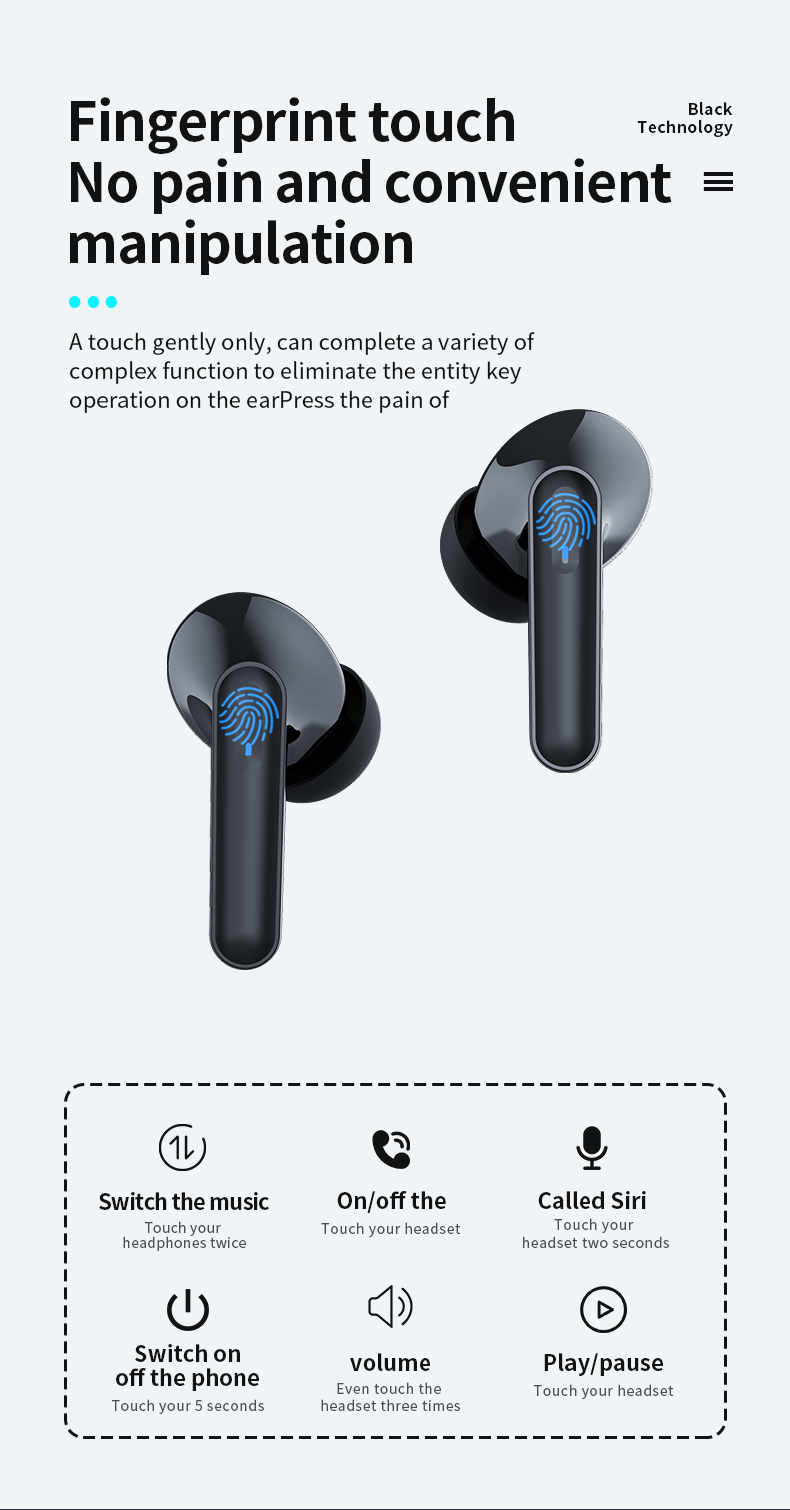 TWS Wireless Bluetooth Headphones LED Display 235mah Charging Box 9D Stereo In-Ear Sports Waterproof Bluetooth 5.1 Headset_voghion.com