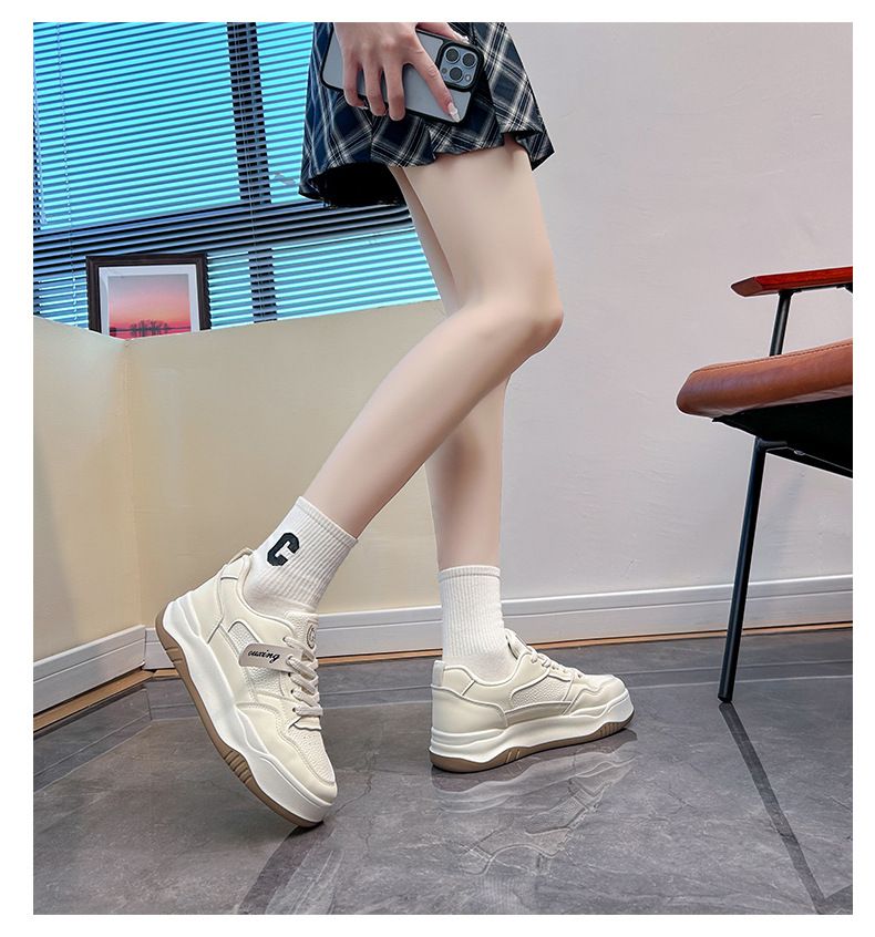 Little White Female 2024 Nová studentská korejská edice Instagram Trendy Všestranná tlustá podrážka jediná jaro a podzim_voghion.com