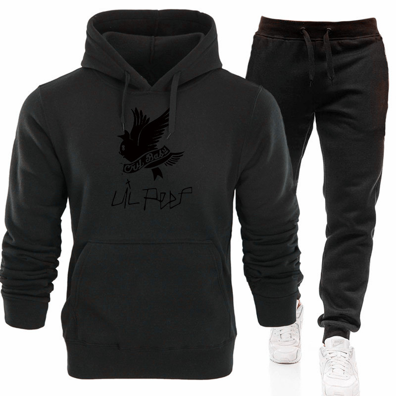Ensemble pull à capuche en polaire ample pour homme et femme, nouvelle collection automne-hiver du chanteur Lil Peep Street Trend_voghion.com