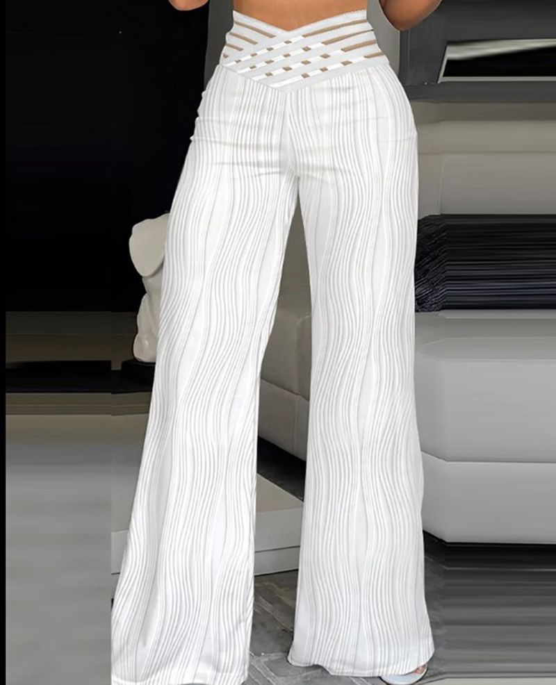 Women's Clothing Spring And Autumn Jacquard Stretch Fabric Trousers_voghion.com