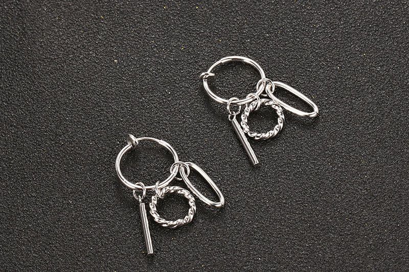 Men's Earrings Street Hip Hop Men's Hole Free Earrings Personality Tassel Earrings Creative Ear Buckles YE045 Geometry_voghion.com