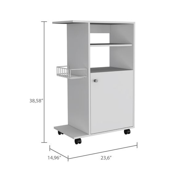Napenthe 1-Shelf Kitchen Cart With Caster White_voghion.com