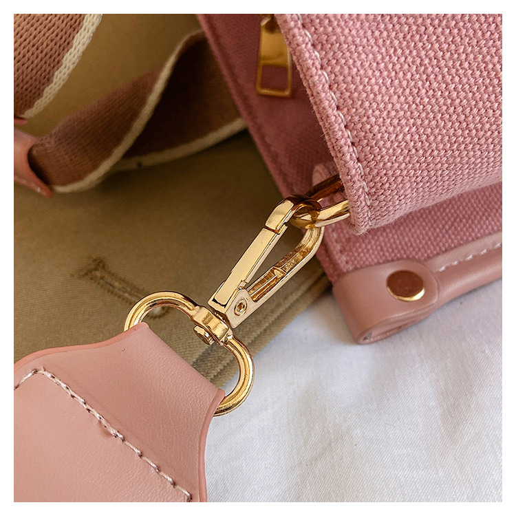 Japan and South Korea Foreign Trade Canvas Bag Women 2023 New Trendy Fashion handbag niche hit color commuting shoulder Messenger bag_voghion.com