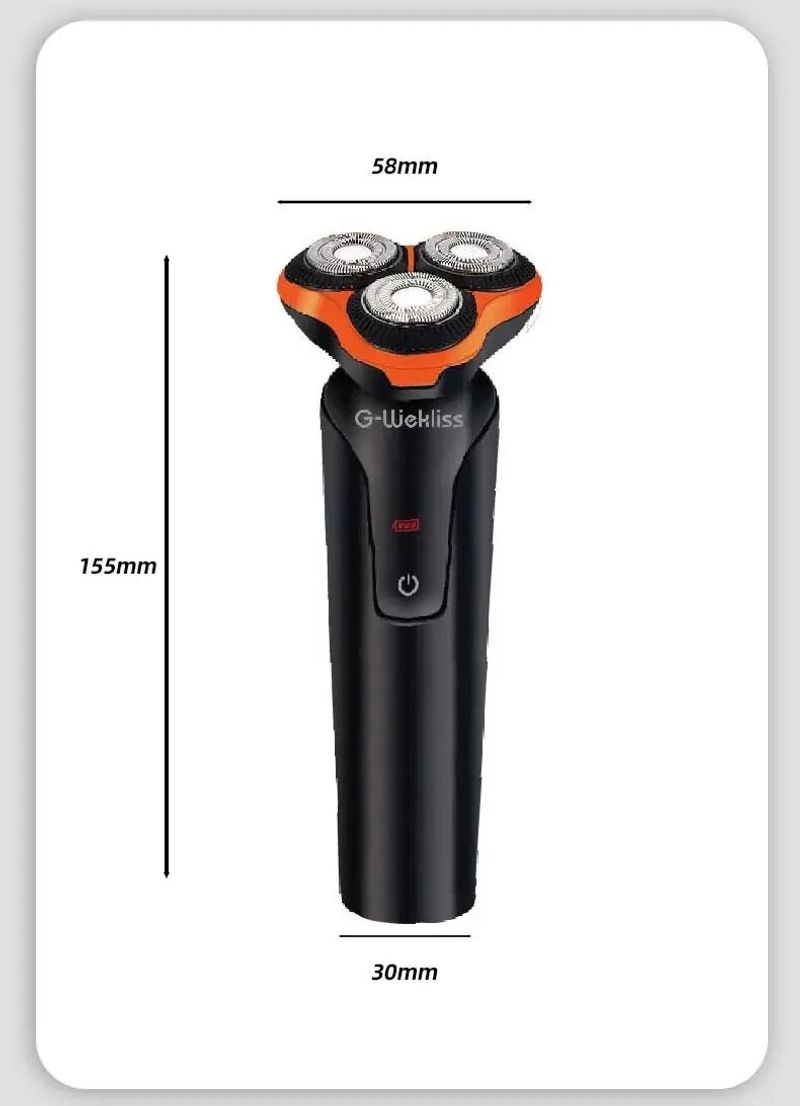 G-Wekliss Wet Dry 3 Head Rotary USB Rechargeable Cordless Electric Shaver Men Razor_voghion.com