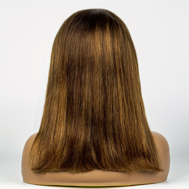 180 % 13 x 4 Echthaar-Perücke, kurze, gerade Bob-Schnitt-Perücke, 180 % Dichte, 13 x 4 Spitzenfront-Echthaar-Perücke, natürlicher Haaransatz mit Babyhaar_voghion.com