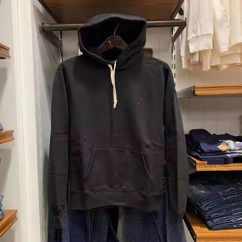 Felpa con cappuccio a maniche lunghe da uomo, in cotone pesante, con ricamo, per coppia, autunno e inverno_voghion.com