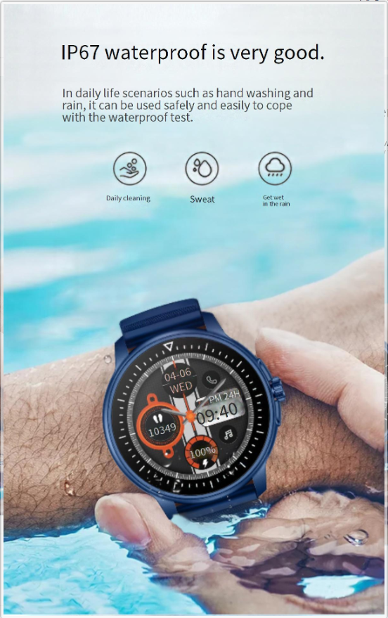 Smart Wristbands Smart Watch heart rate blood oxygen body temperature with knob smart call music sports bracelet_voghion.com