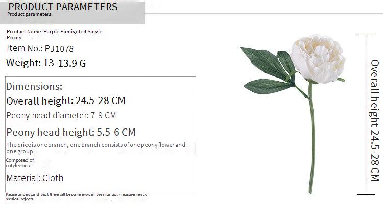 Artificial Flower Purple Smoked Single Branch Peony INS Style Artificial Flower Manufacturer Home Decoration_voghion.com