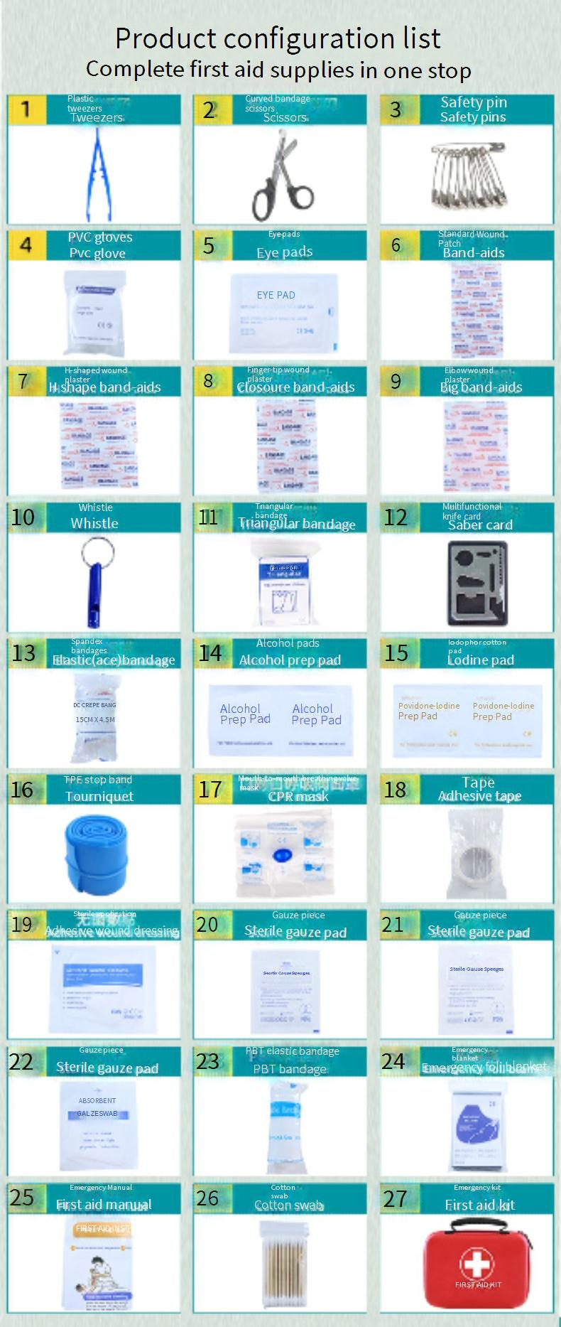 Outdoor Camping Emergency Kit Categories 242 Sets Of Family First Aid Emergency Rescue Kit PU Waterproof Portable Emergency Kit Set_voghion.com
