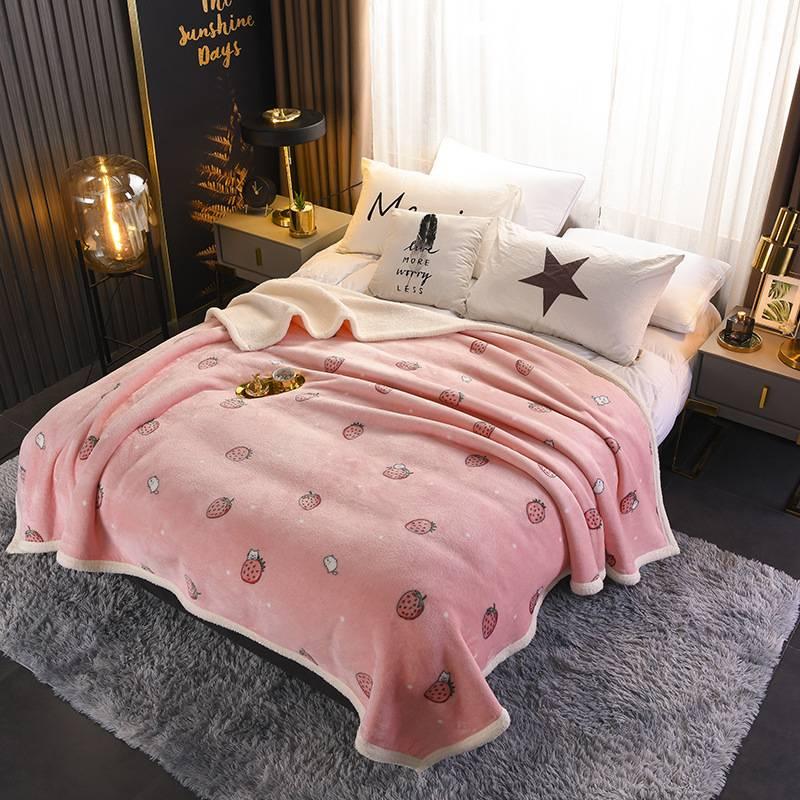 Plüsch-Fleecedecke für Kinder aus Lammfell – ultraweiche doppellagige Sherpa- und Korallenfleecedecke_voghion.com