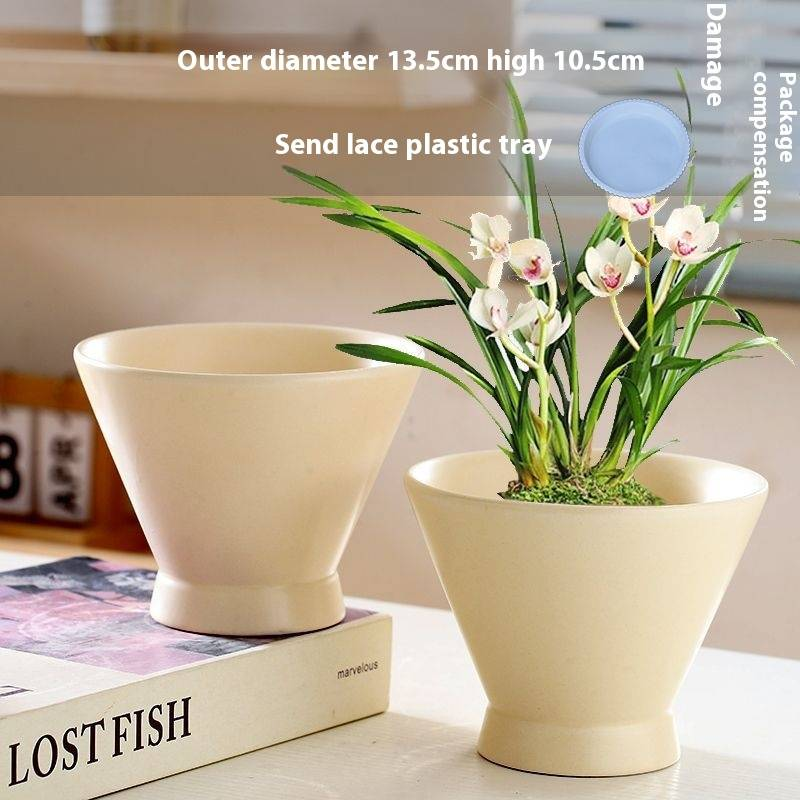 Keramik-Blumentopf mit Untertasse – Stilvolles Wohndekor für Sukkulentenpflanzen – Modernes und elegantes Design_voghion.com