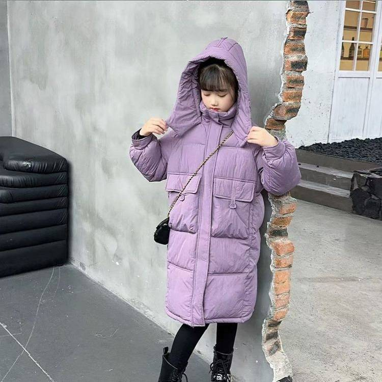 Mädchen Winter Warm Große Tasche Lange Dicke Baumwolle Kleidung_voghion.com