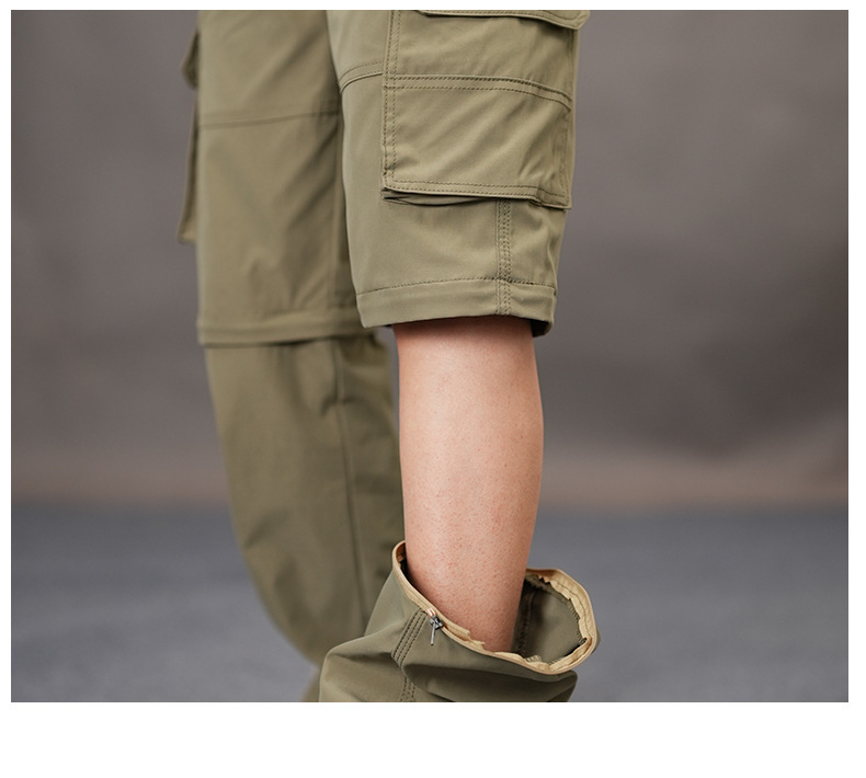Snel drogende zomerbroek voor buiten, dunne functionele overall voor dames met meerdere zakken, afneembare bergstretchbroek voor heren en dames._voghion.com