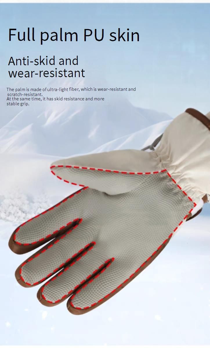 Luvas de inverno infantis para meninos e meninas - Luvas de neve com forro de lã quente e design à prova d'água e de vento - Luvas térmicas de esqui para brincadeiras ao ar livre_voghion.com